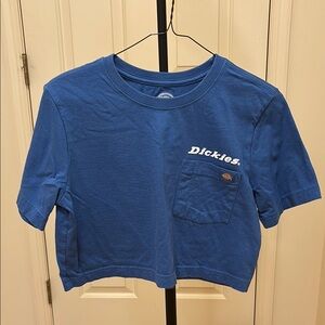 Dickies Blue Crop Top Casual Crew Neck